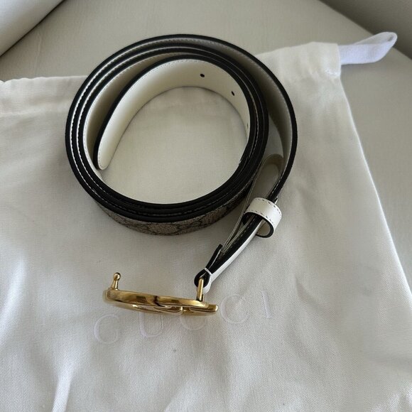 NEW GUCCI Belt White Supreme Brown 625839 Sz 115 Cm 46 In